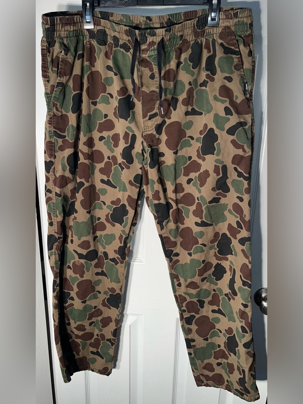 Men’s VANS CLASSIC CAMO Camouflage DRAWSTRING LOOSE FIT CANVAS PANTS Size XL